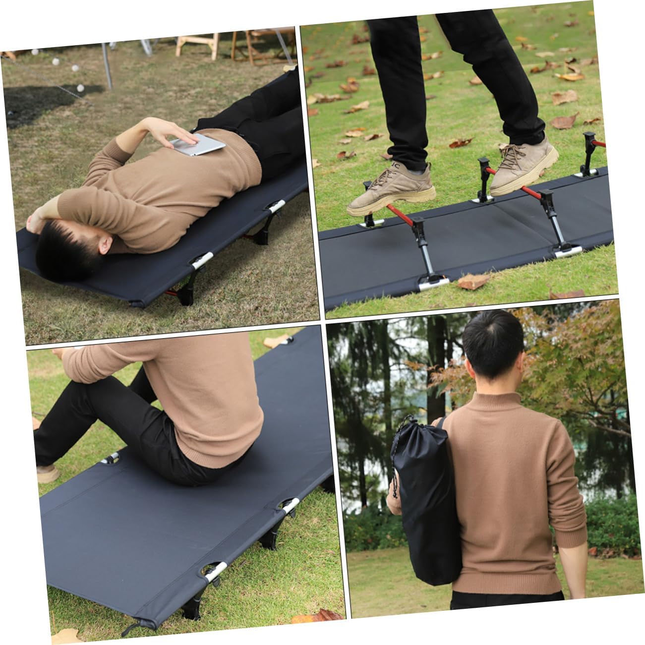 Portable Folding Cot Bed for Camping Guest Use Lightweight Frame Easy to Store Comfortable Sleep for Outdoor Adventures