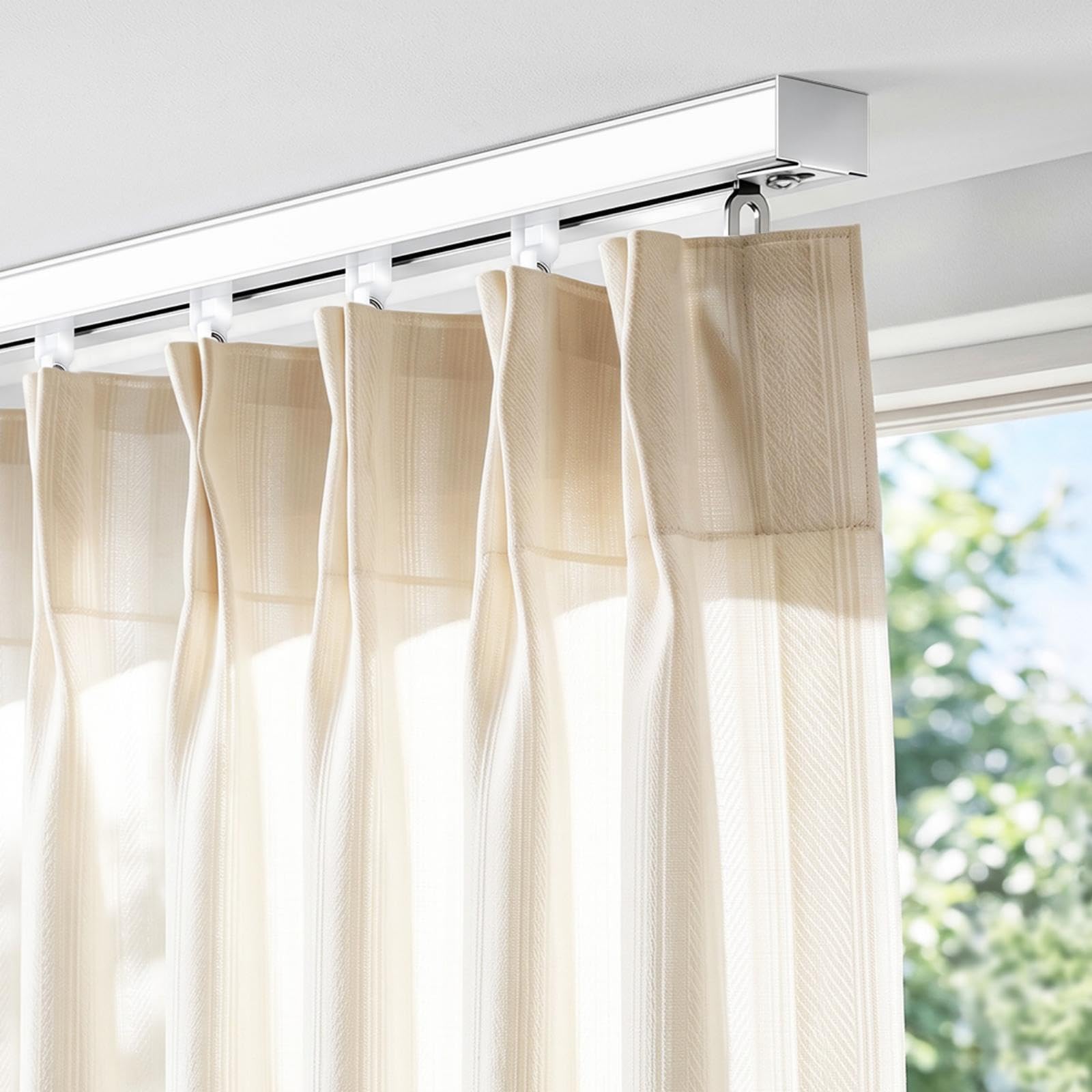 Photo 1 of FELIDESIGN Ceiling Curtain Track, White, 6-9ft