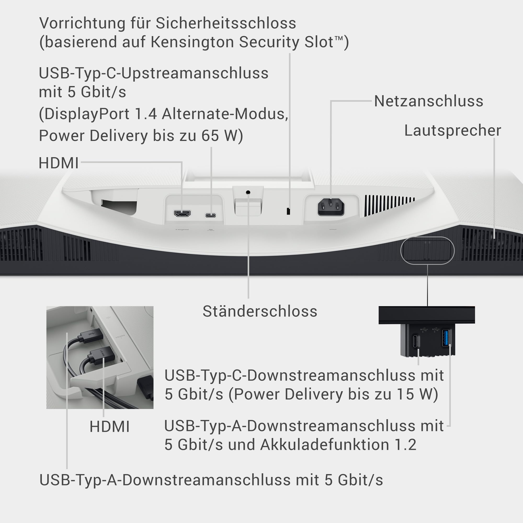 Dell S2725QC 27" 4K UHD IPS Monitor, 120Hz, 4ms, AMD FreeSync Premium, 99% sRGB, Höhenverstellbar, Lautsprecher, USB-C
