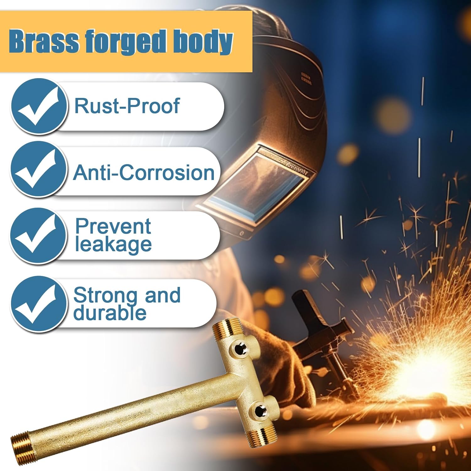 Brass Water Well Pressure Tank Tee Kit with 40/60psi Pressure Switch, Fitting for Diameters Up to 16'