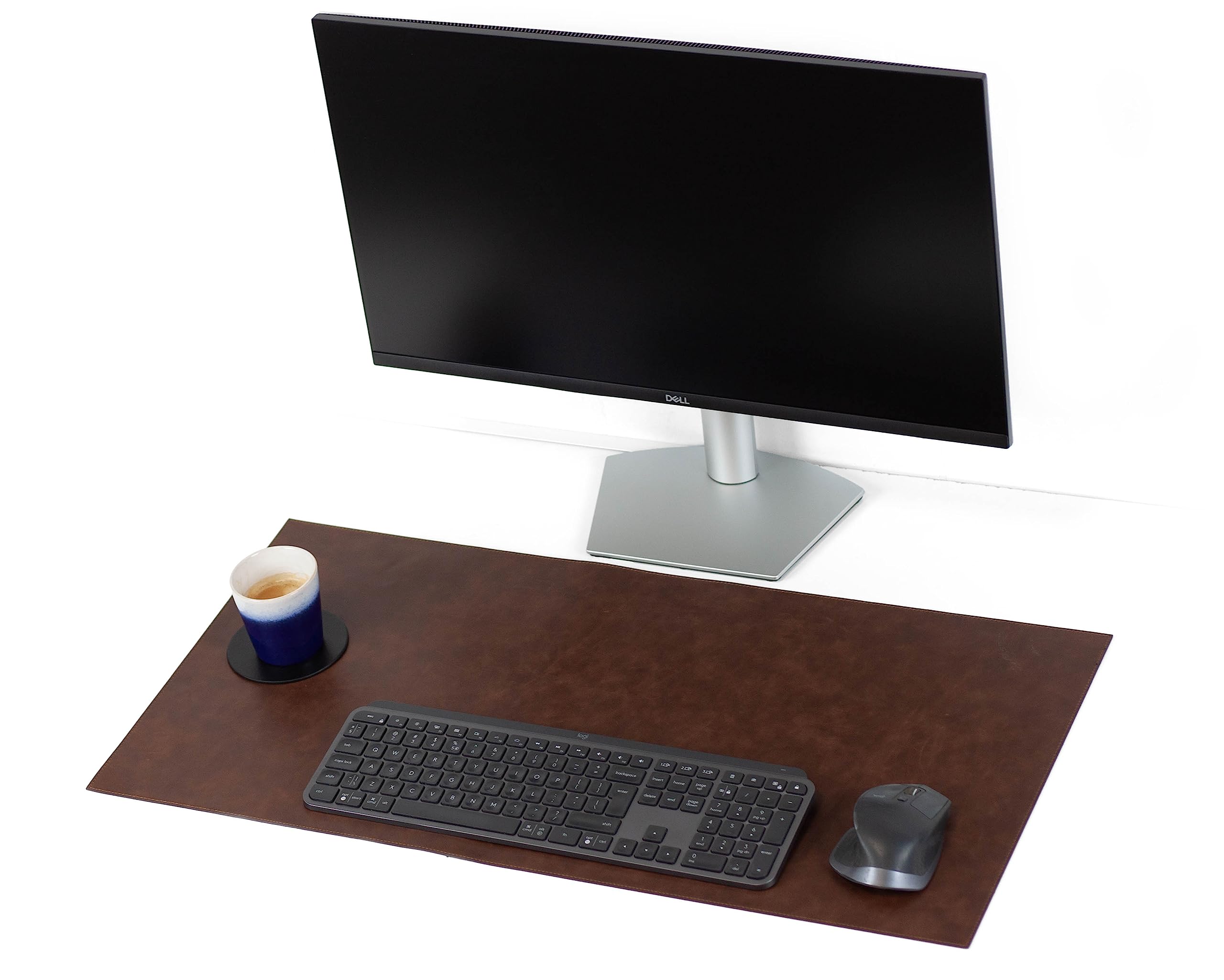 Brute Strength – Sous-main cuir PU – Cognac – 80 x 40 cm – Rectangulaire | Sous-main 80 x 40 cm et tapis de souris XXL en simili cuir PU; base antidérapante protégeant le bureau des rayures