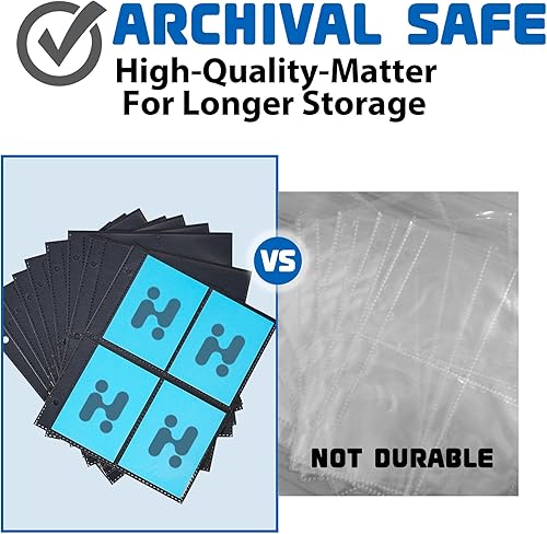 Miniatura 5 de HOTRABIIT Carpeta de tarjetas de 4 bolsillos, carpeta de tarjetas intercambiables para 400 tarjetas con 50 fundas extraíbles, carpeta de colección