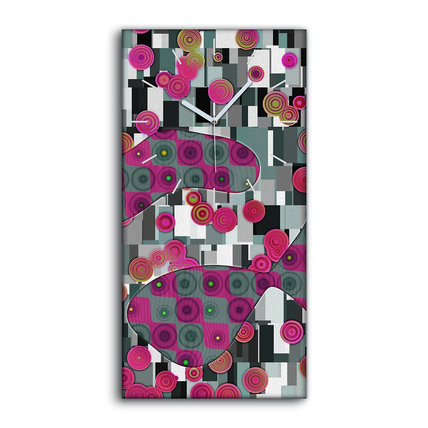 Horloge sur toile image décoration art moderne tableau abstrait 30x60