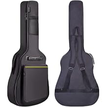 GIGKOUKI Acoustic Guitar Bag Gig Bag 0.35" 39 40 41" Thick Acoustic Guitar Classic Waterproof Dual Adjustable Shoulder Strap Guitar Case with Soft Back Hanger Loop