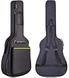 GIGKOUKI Acoustic Guitar Bag Gig Bag 0.35 In Thick Padding for 39 40 41 Inch Acoustic Guitar Classical Water Resistent Dual Adjustable Shoulder Strap Guitar Case Soft with Back Hanger Loop