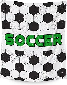 Mercuryelf Soccer Blanket Gifts, 50"x60" Funny Football Throw Blankets for Boys Kids, Cozy Lightweight Fleece Plush for Sofa Bed Room Decor