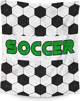 Mercuryelf Soccer Blanket Gifts, 50"x60" Funny Football Throw Blankets for Boys Kids, Cozy Lightweight Fleece Plush for Sofa Bed Room Decor