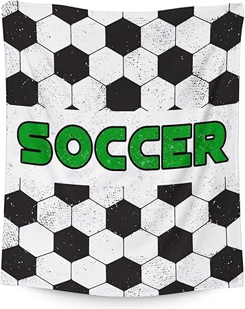 Mercuryelf Soccer Blanket Gifts, 50"x60" Funny Football Throw Blankets for Boys Kids, Cozy Lightweight Fleece Plush for Sofa Bed Room Decor