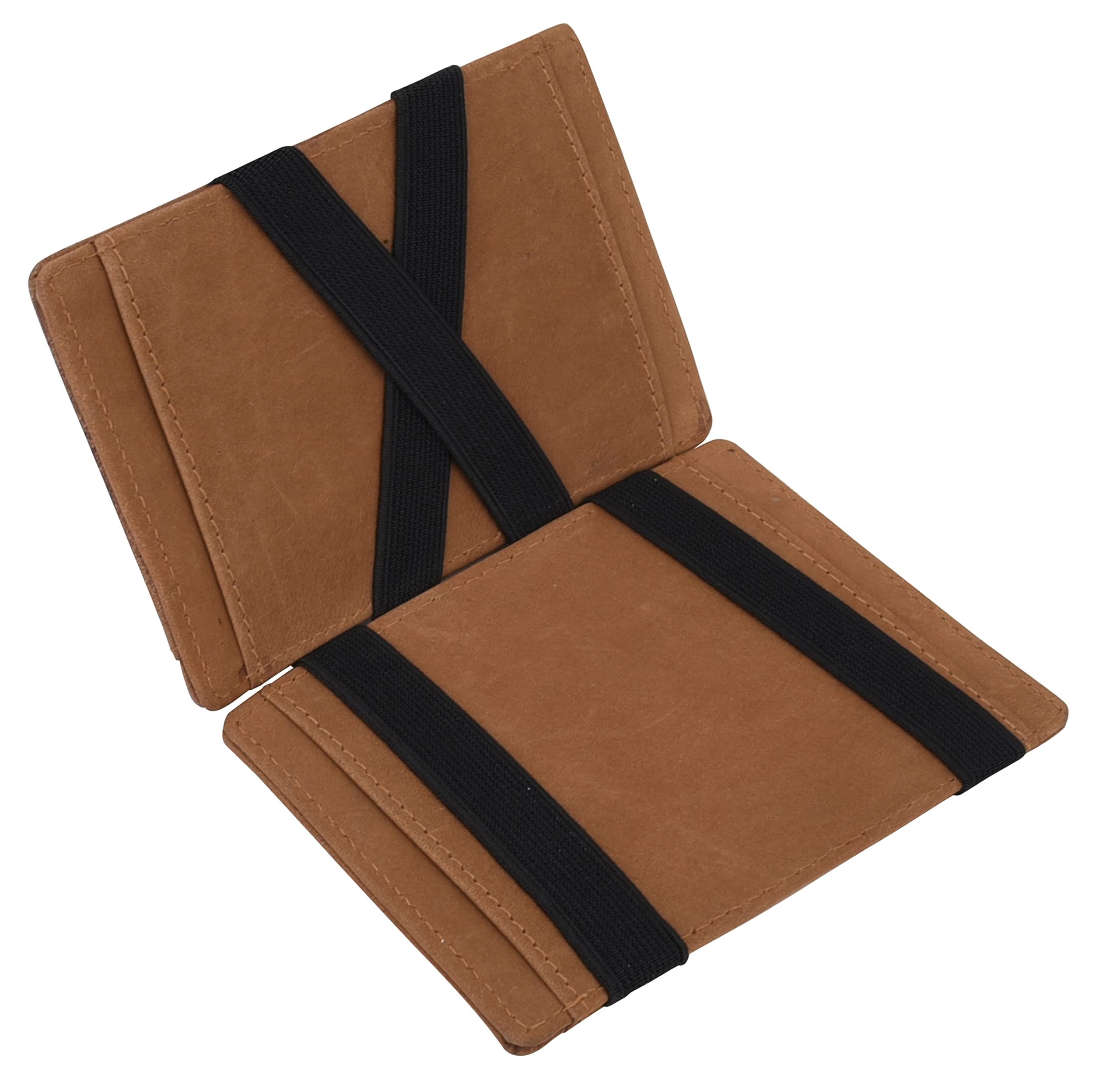 URBAN FOREST Vintage Cognac Leather Magic Wallet for Men