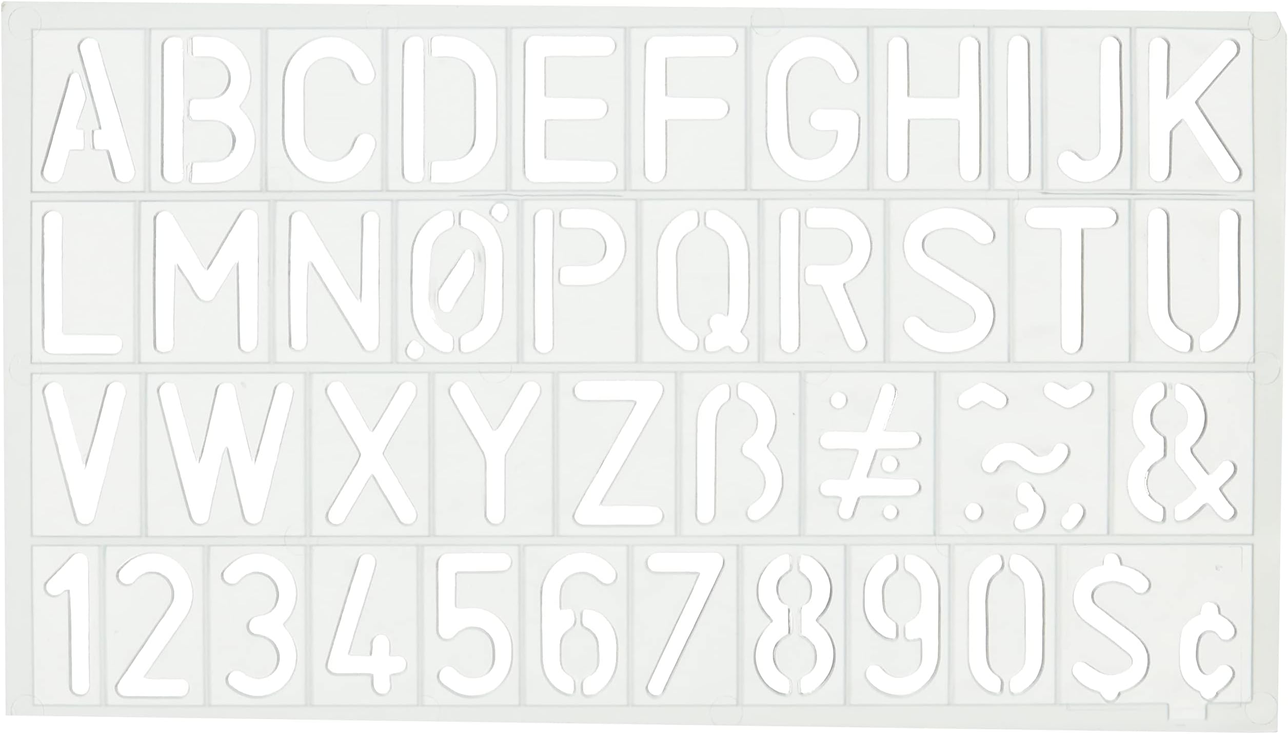 Westcott Pochoir De Lettrage, Plastique, Bleu Clair, 20 Mm