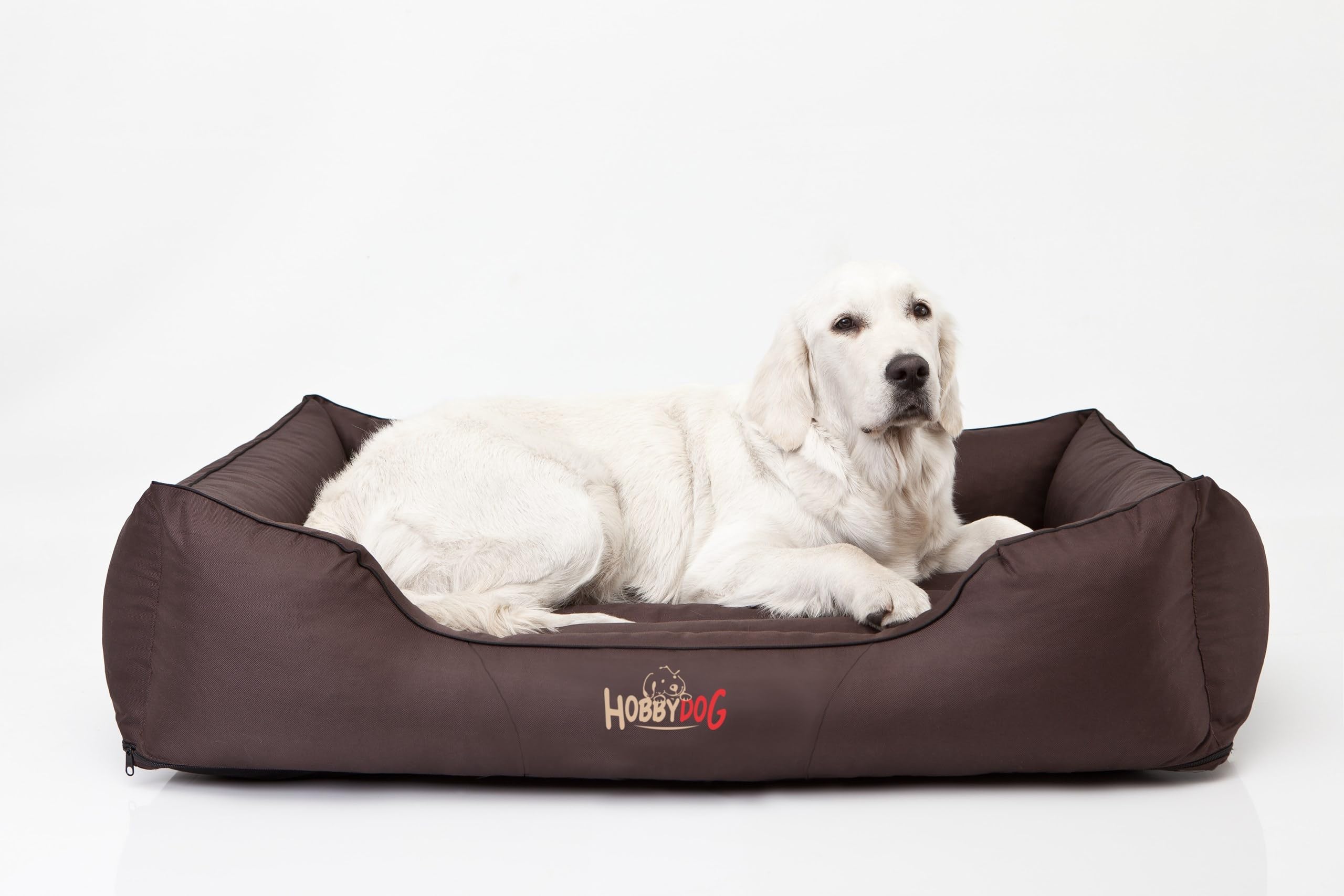 Hundebett - Hundekorb für kleine mittelgroße & große Hunde - Hundekissen - Hundesofa - Bezug abnehmbar und waschbar - Comfort - Größe: L - Dunkelbraun