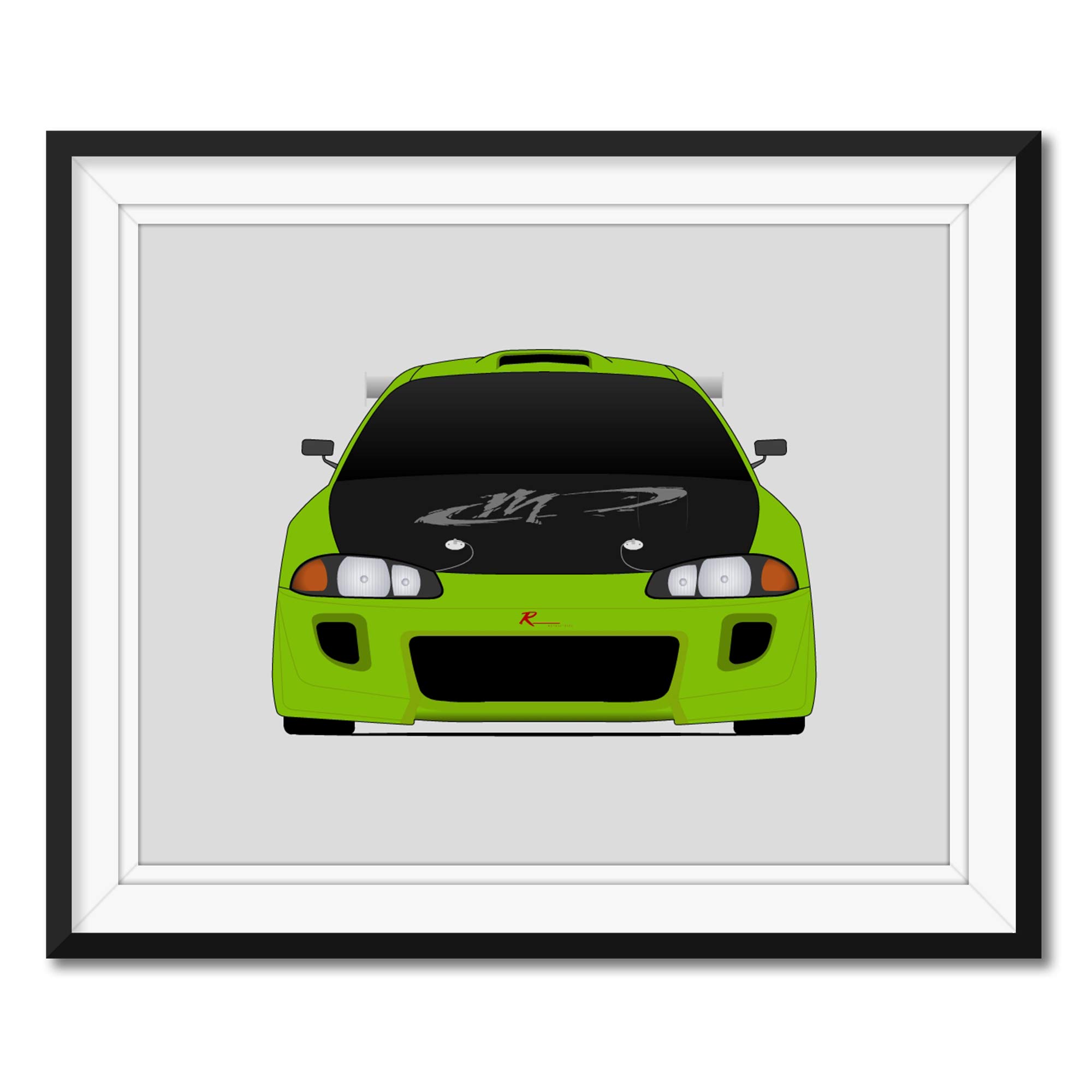 Mitsubishi Eclipse from the Fast and the Furious Inspired Poster Print Wall Art Decor Handmade Brian