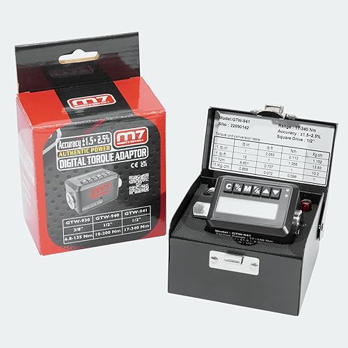 Miniatura 7 de M7 GTW-941 Adaptador de llave dinamométrica digital de 12 pulgada, convierte llaves de trinquete de 12 pulgada en herramientas de precisión,