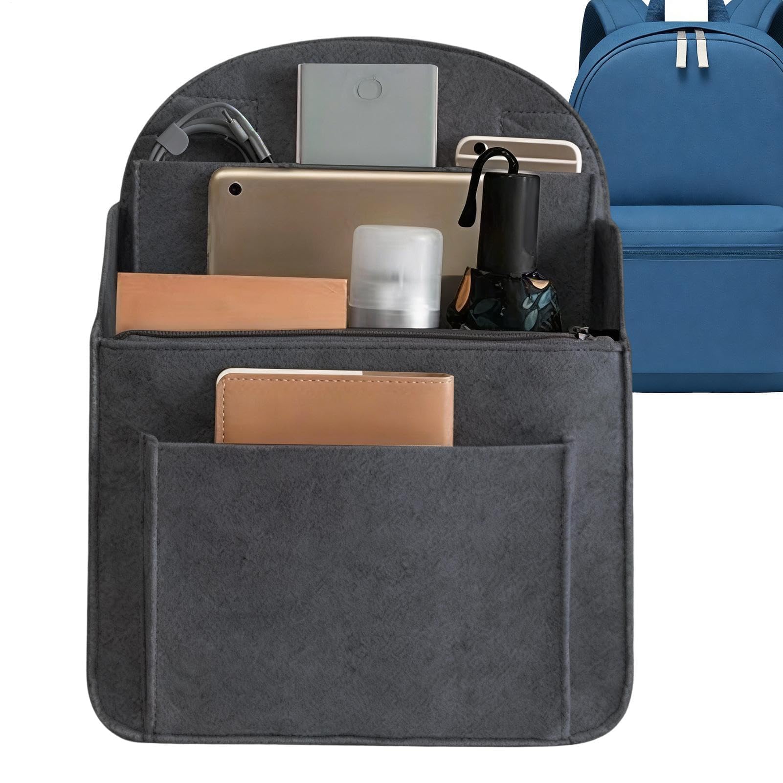 Inserto organizer per borse, adatto a varie borse, piccolo/grande, organizer per zaino in feltro, divisore per borse piccole, facile da trasportare, per campeggio, palestra, viaggi, pendolarismo