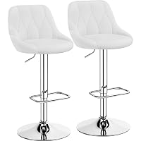 Yaheetech Set 2 Sgabelli da Bar Cucina Design Moderni Regolabile Bianco