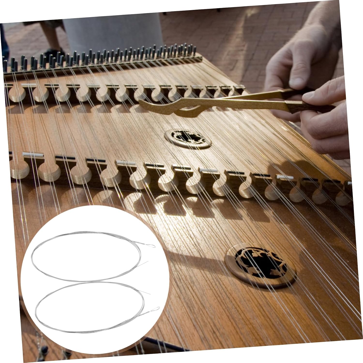 8pcs Dulcimer Steel Strings for Instrument Repair High Durability Replacement Strings Crisp Sound Quality User-friendly Design for Dulcimer Musicians