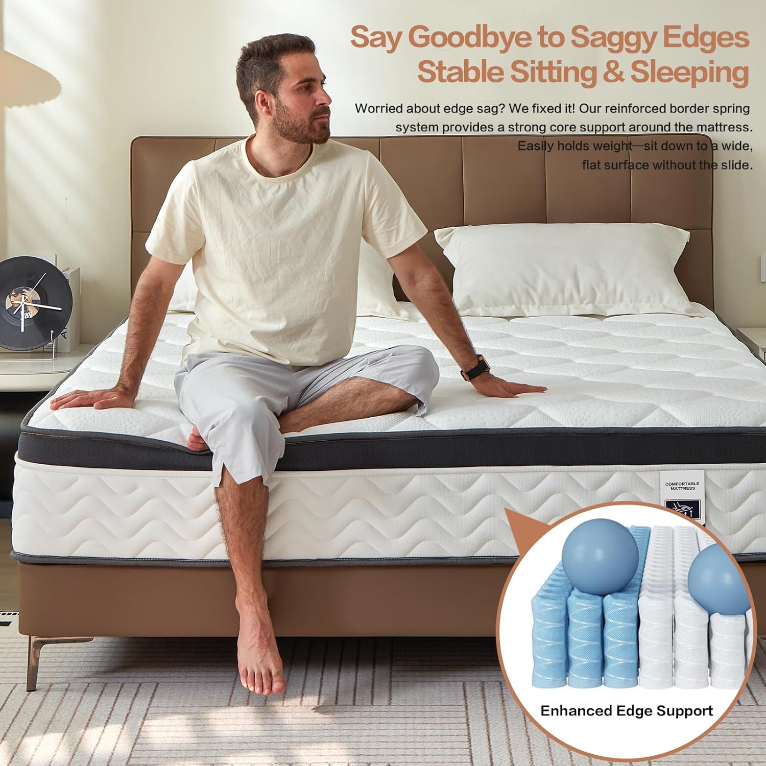 Full Size Mattress,12 Inch Full Mattress,Memory Foam Hybrid Mattresses for Back Pain Relief,Pressure Relief & Motion Isolation,CertiPUR-US Certified,Medium Firm,54"x75"