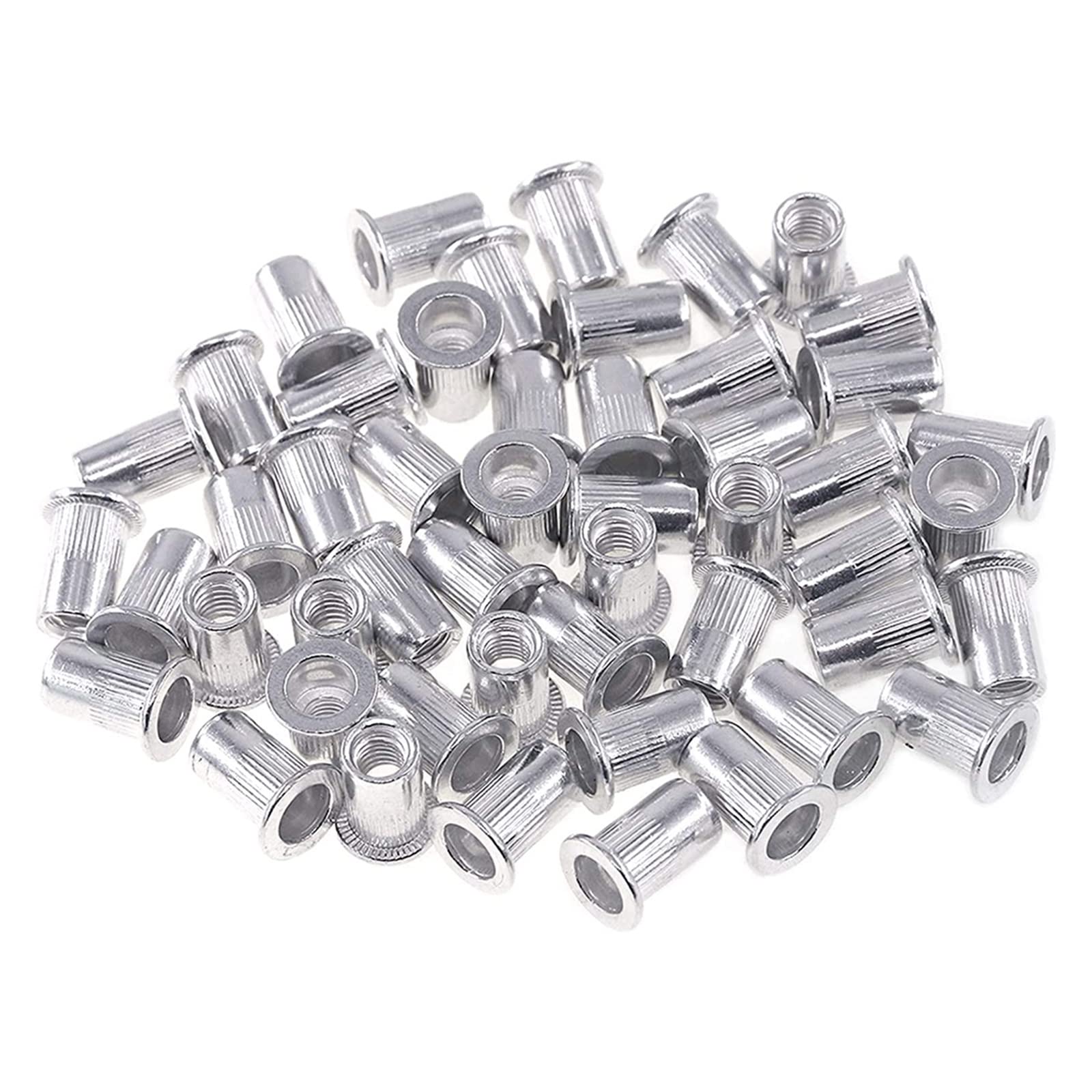 100 sztuk M3 M4 M5 M6 M8 M10 ze stopu aluminium z łbem płaskim nici nit wstaw nakrętka nakrętka nit torba perfection (Color : M10)