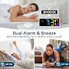 Netzu Loud Alarm Clock for Heavy Sleepers, Vibrating Alarm Clock with Bed Shaker, RGB Led Display, Dual Alarm, 5 Dimmers, 4 Volumes, Bedside Clocks for Hearing Impaired Elderly Teens (White)