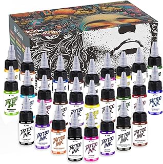 KVM Tattoo Ink with 28 Colors Has High Saturation and is Easy to Color T...