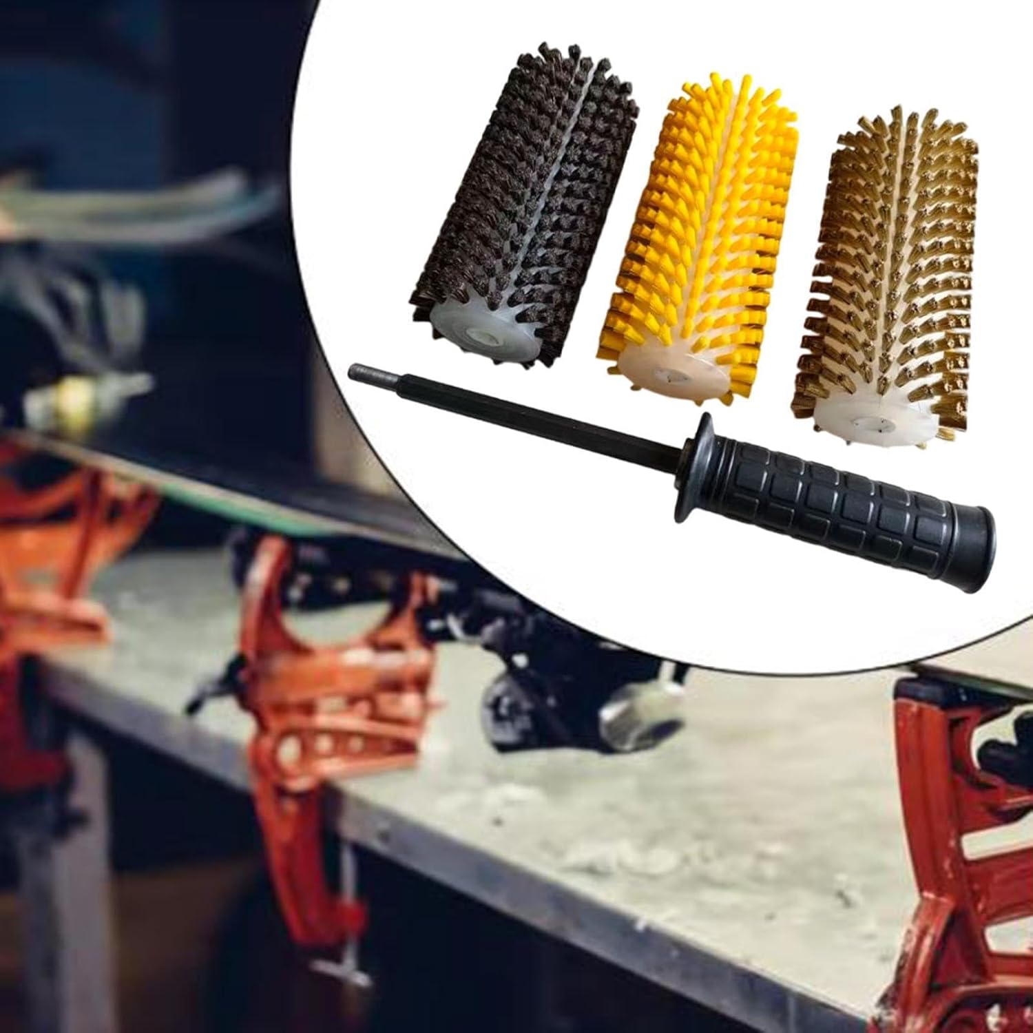 スキーブラシキットメンテナンス、再利用可能、スノーボード用ブラシセット