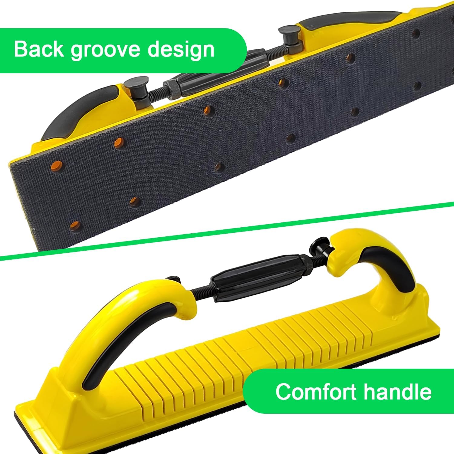 Professionnelle Jaune Cale a Poncer Main, Ponceuse Platre, Ponceuse à Main, 70 x 400 mm Outil de Ponçage Manuel, Utilisé pour le Polissage et le Meulage