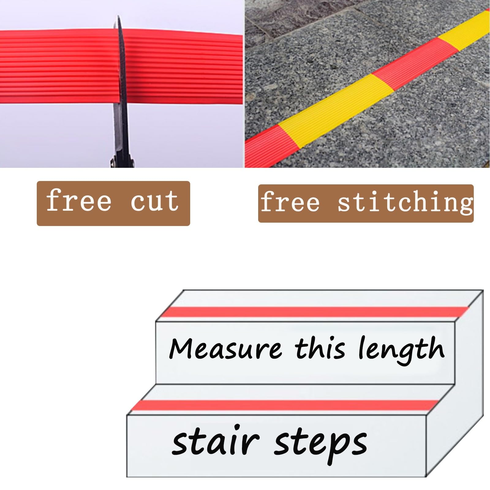 Autoadhesivo De Borde para Escaleras en Forma De L, Tiras Antideslizantes para Peldaños, Material De Pvc Tiras Antideslizantes Autoadhesivas, Adhesivo Y Antideslizante, Apto para Escaleras ( Color : A