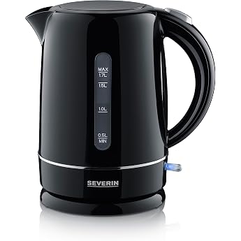 SEVERIN Kettle 1.7 L Compact Black and Powerful Limescale Filter Plastic 2200 W WK 4322