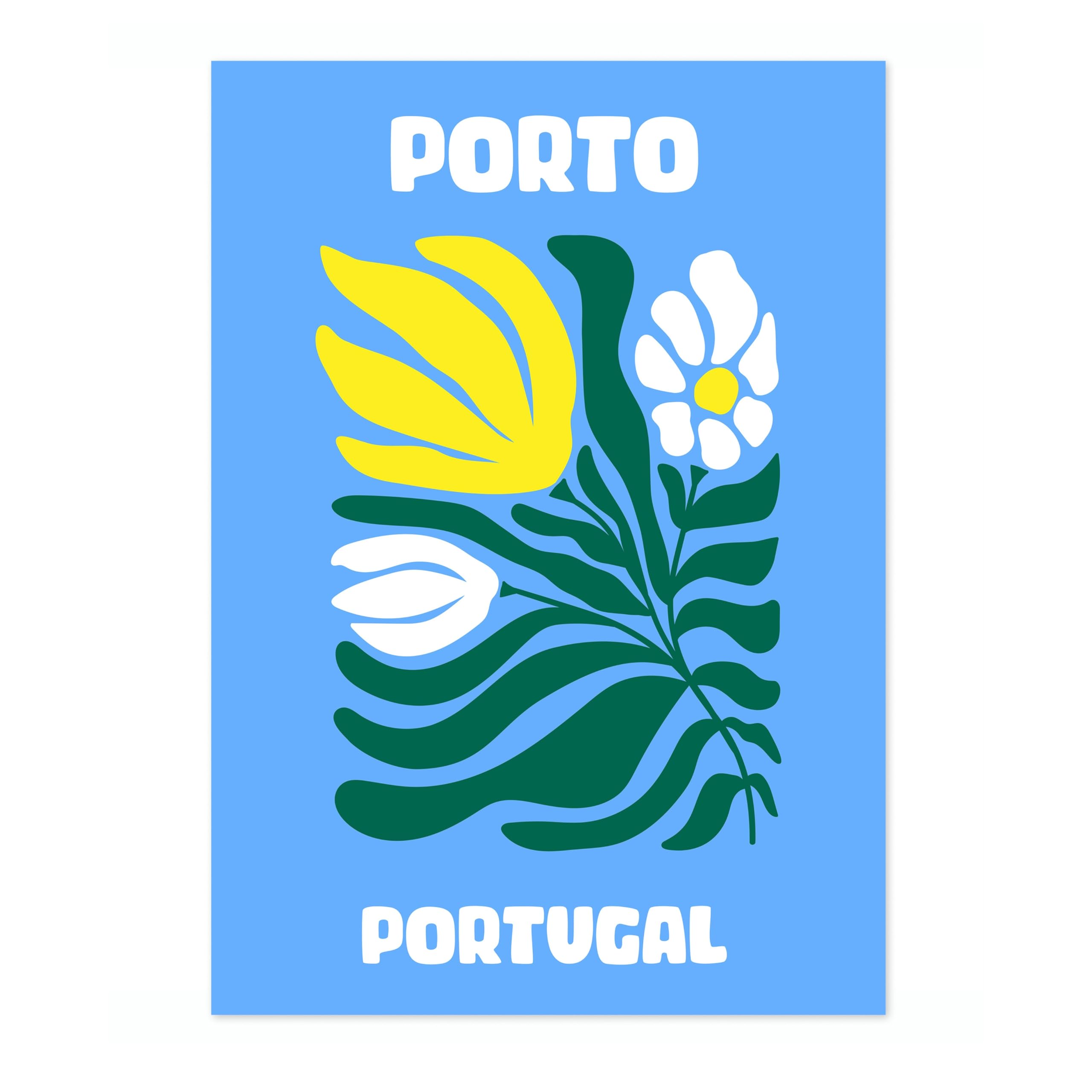 Porto Travel Poster, Colourful Abstract Preppy Minimalist Room Decor Wall Art Print, Archival Matte, A5 (Print Only) - 21x14.8cm