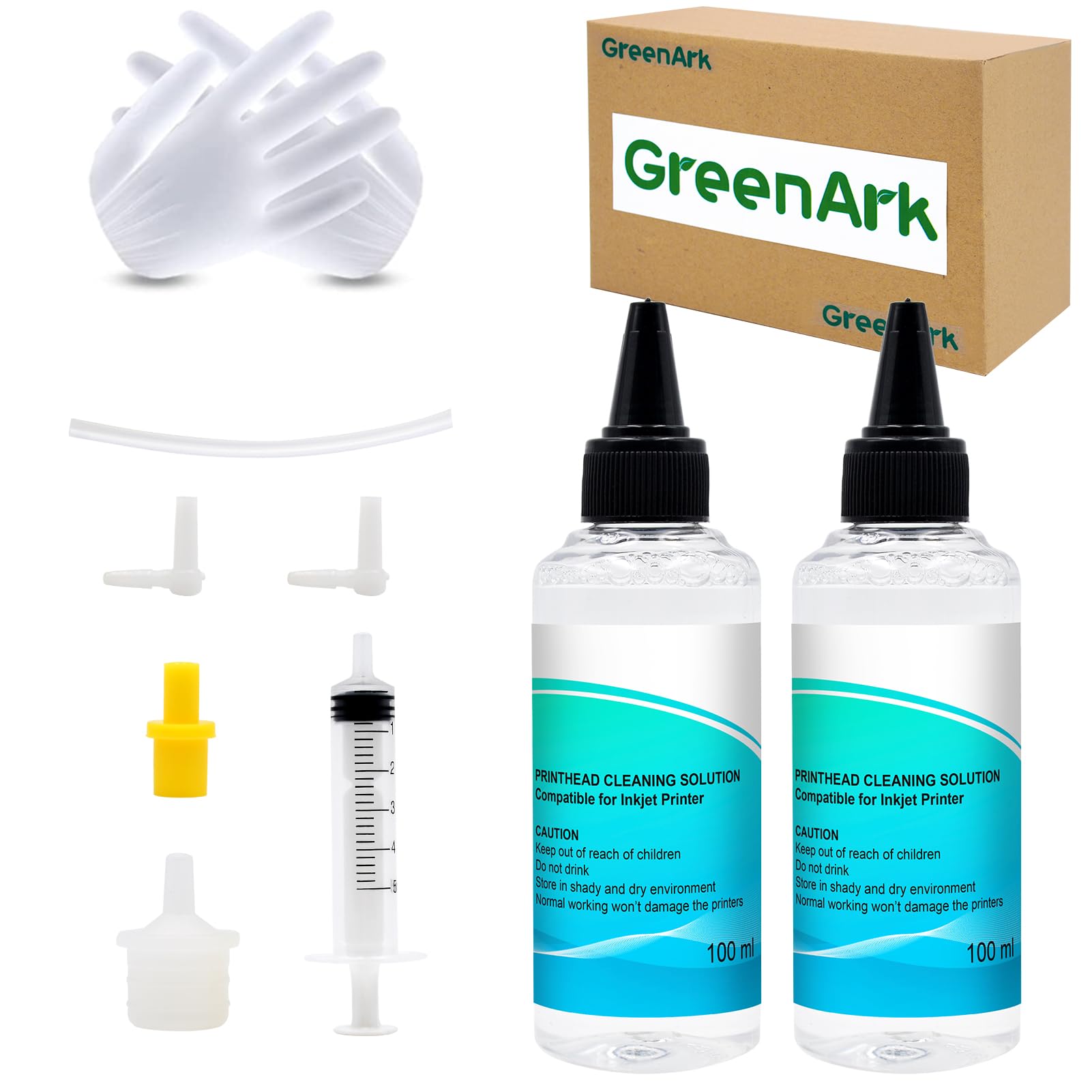 Kit de limpieza de cabezal de impresión (2 x 100 ml) Kit de limpieza de cabezales de impresora de inyección de tinta para todas las impresoras de inyección de tinta Epson, Canon, HP, juego de