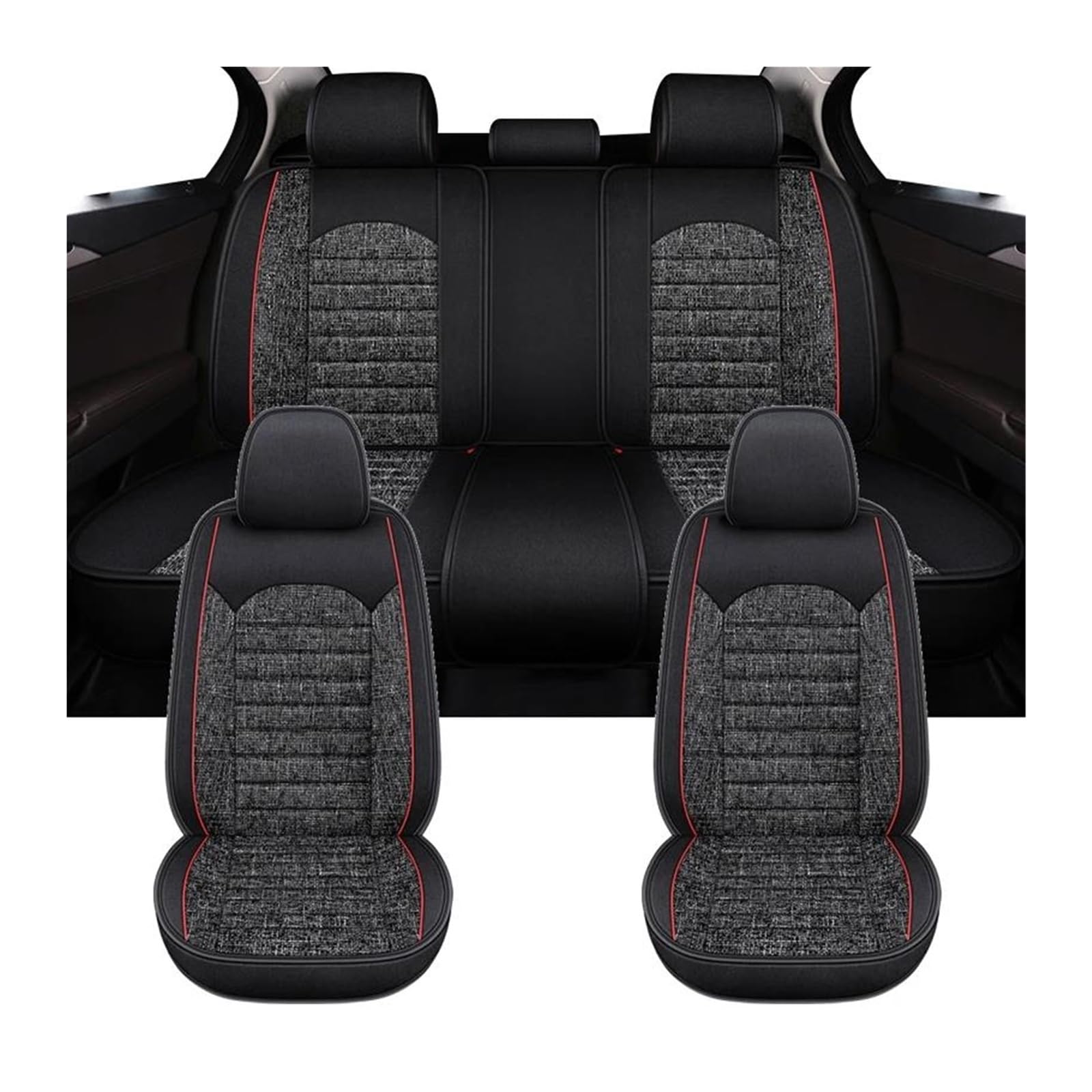 Seat Covers Full Set For Jetour X70 X90 PLUS Universal Car Seat Covers Auto Interior Accessories Covers Seat(Full Set-Black)