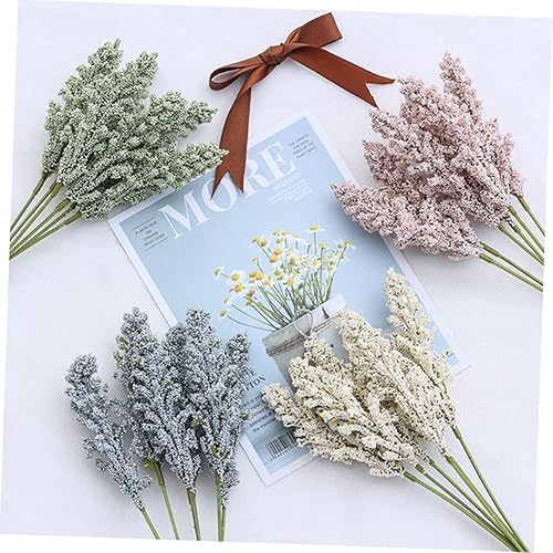 Miniatura 5 de Garneck 2 Artificial Wheat Stems Pampas Grass Artificial Greenery Stems Simulate Flower Bouquets Wheat Sheave Artificial Bouquets Dried Grains Gold