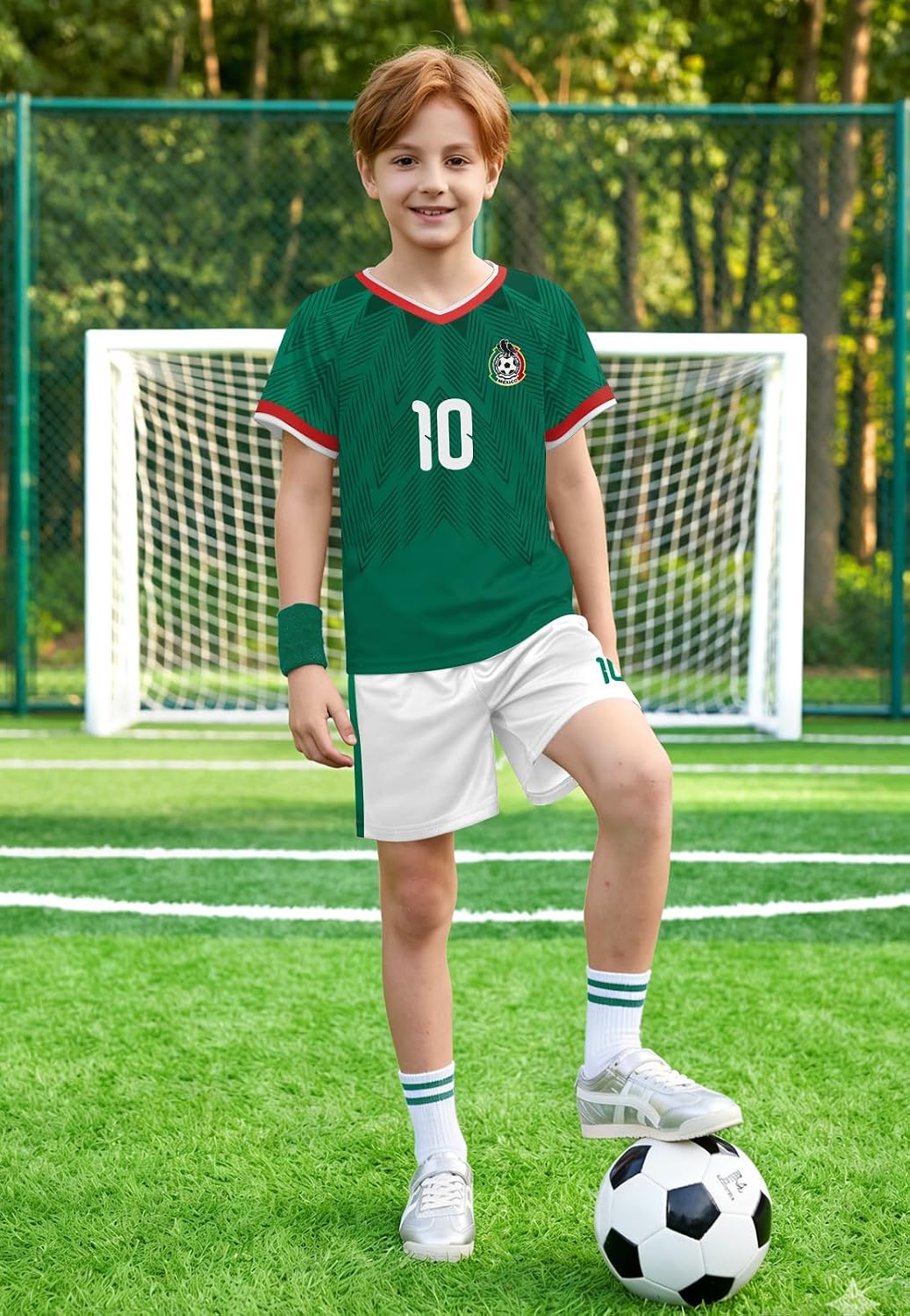 Unisex Kids Soccer Jersey 2PC Set Boys Girls Youth Quick Dry Short Sleeve Football Training Kit