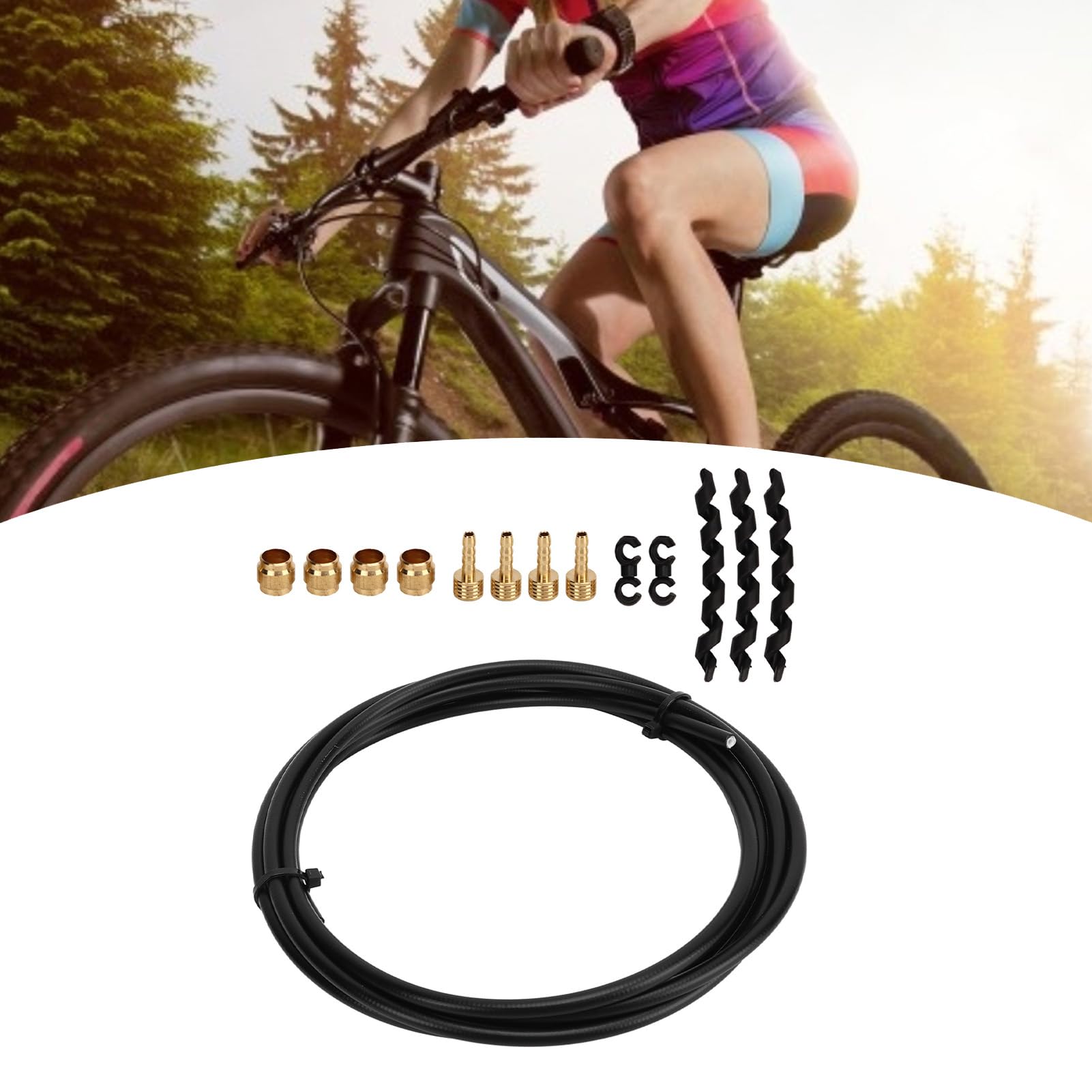 Natudeco Bike Brake Oil Tube Hydraulic Disc Brake Hose Replacement Pipe for Mountain Bikes Compatible with MTB Brake Systems (for SR01T)