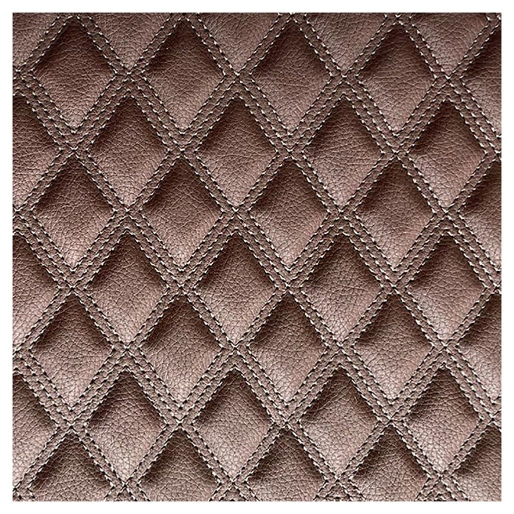 Faux Leather Fabric Quilted Leather Diamond Stitch Padded Cushion Linen Wadding Faux Leather Interior Vehicle Upholstery Fabric(Brown 2,1.6X1m)