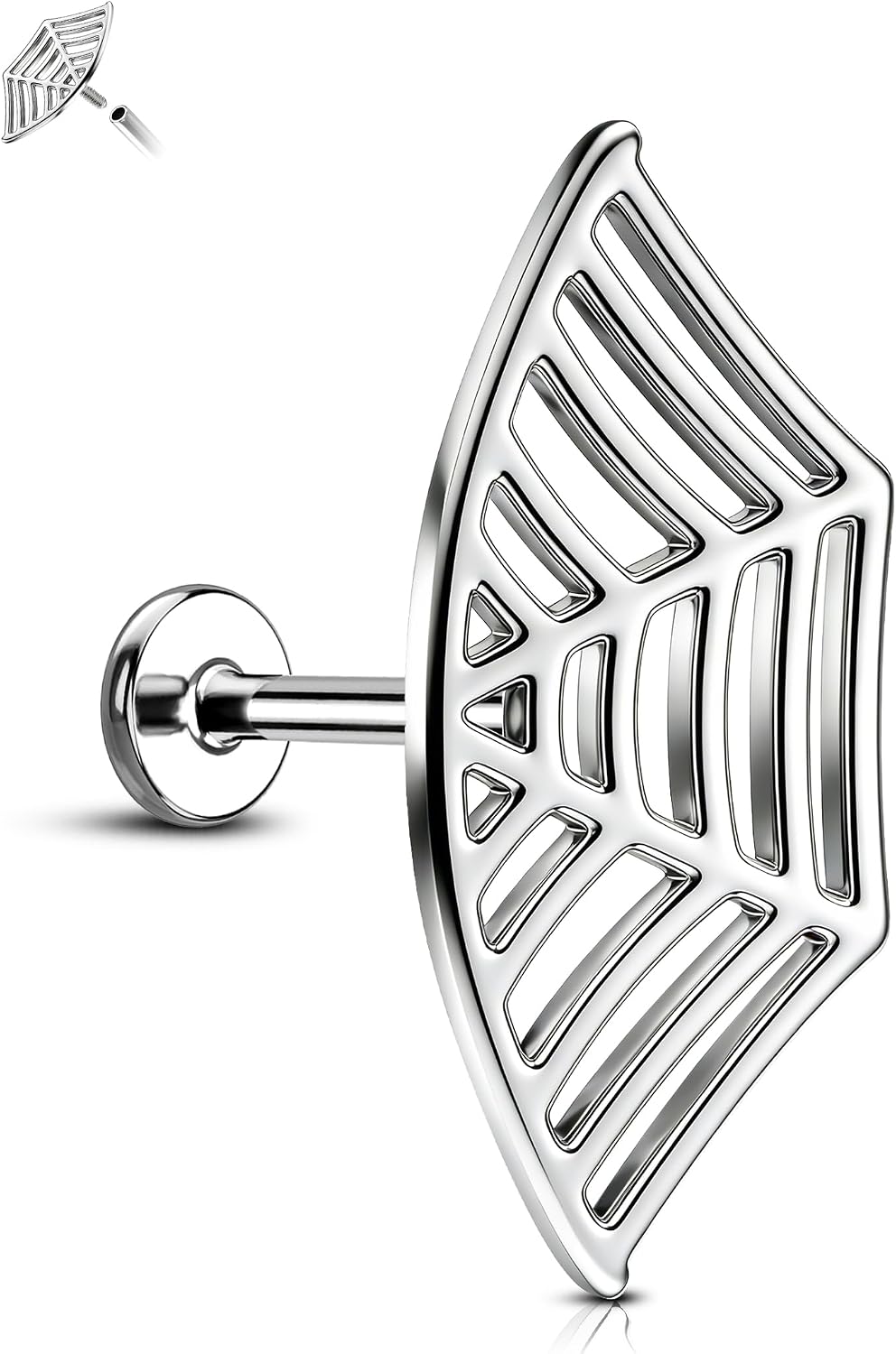 Flat Back Cartilage Earring Stud, 16G Minimalist Helix Earrings Stud, Internally Thread Conch Piercing jewelry Stainless Steel