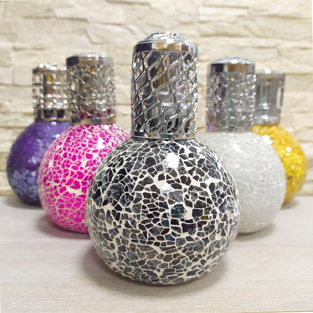 Pack Ahorro Lámpara Catalítica Mosaico Negro + Fragancia Aroma Cotton Clean 500ml. Elimina malos olores e impurezas, perfuma y limpia.
