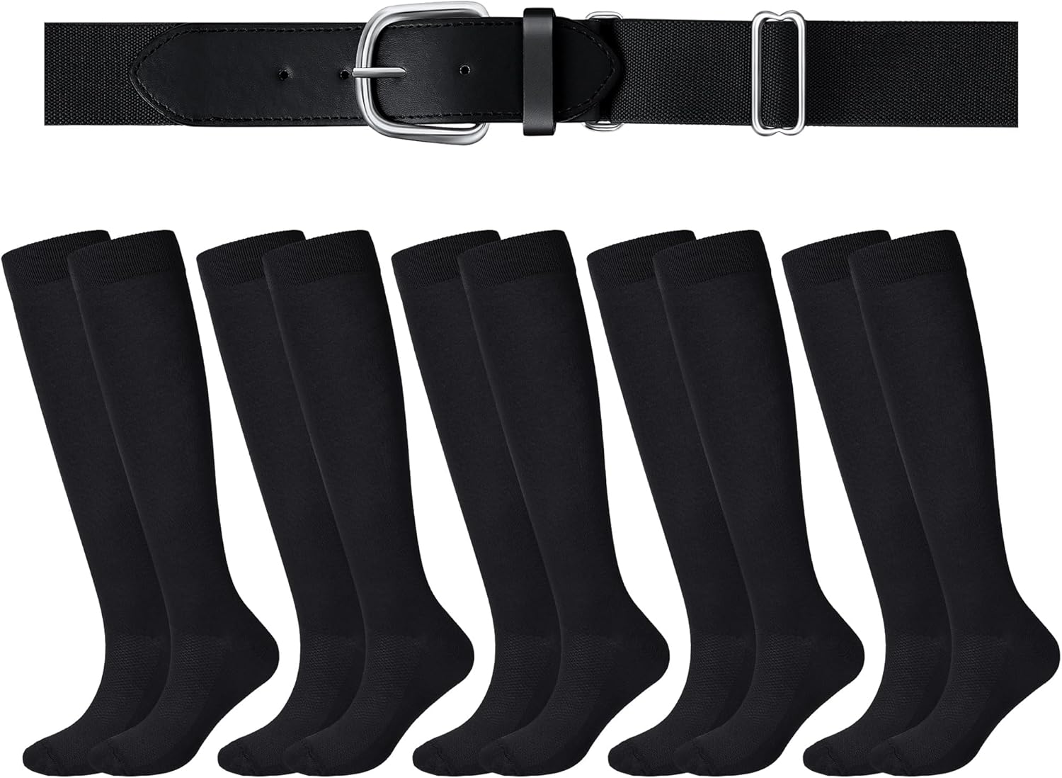 Haysandy Baseball or Softball Sock and Belt Combo Set 5 Football Baseball Socks with Softball Belt for Kids Youth Boys