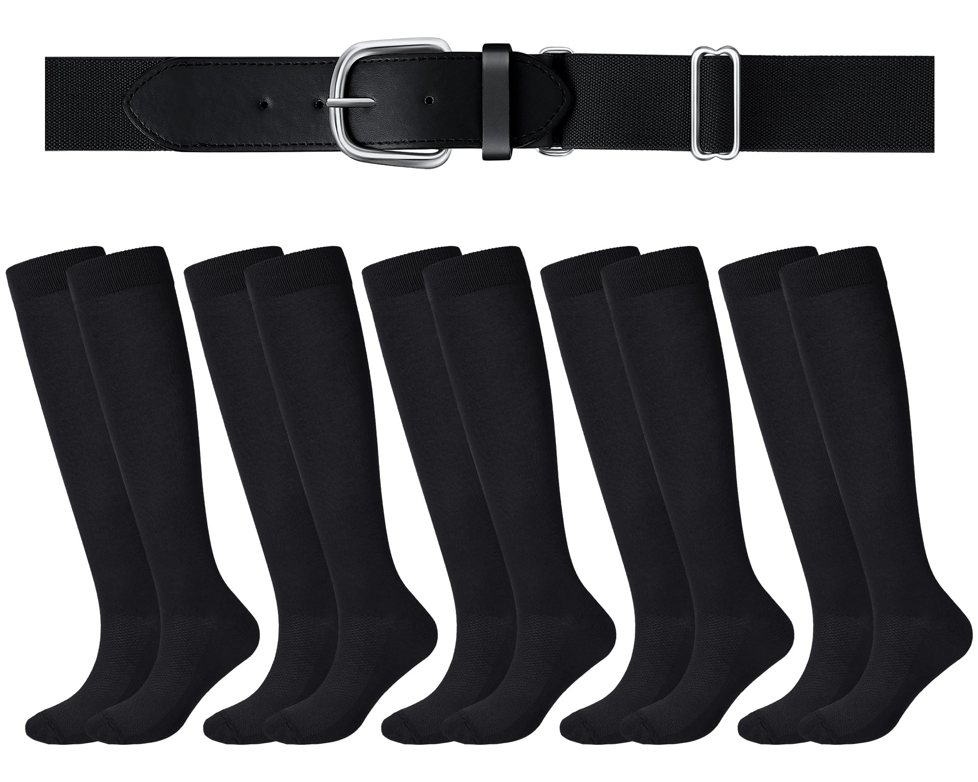 Haysandy Baseball or Softball Sock and Belt Combo Set 5 Football Baseball Socks with Softball Belt for Kids Youth Boys