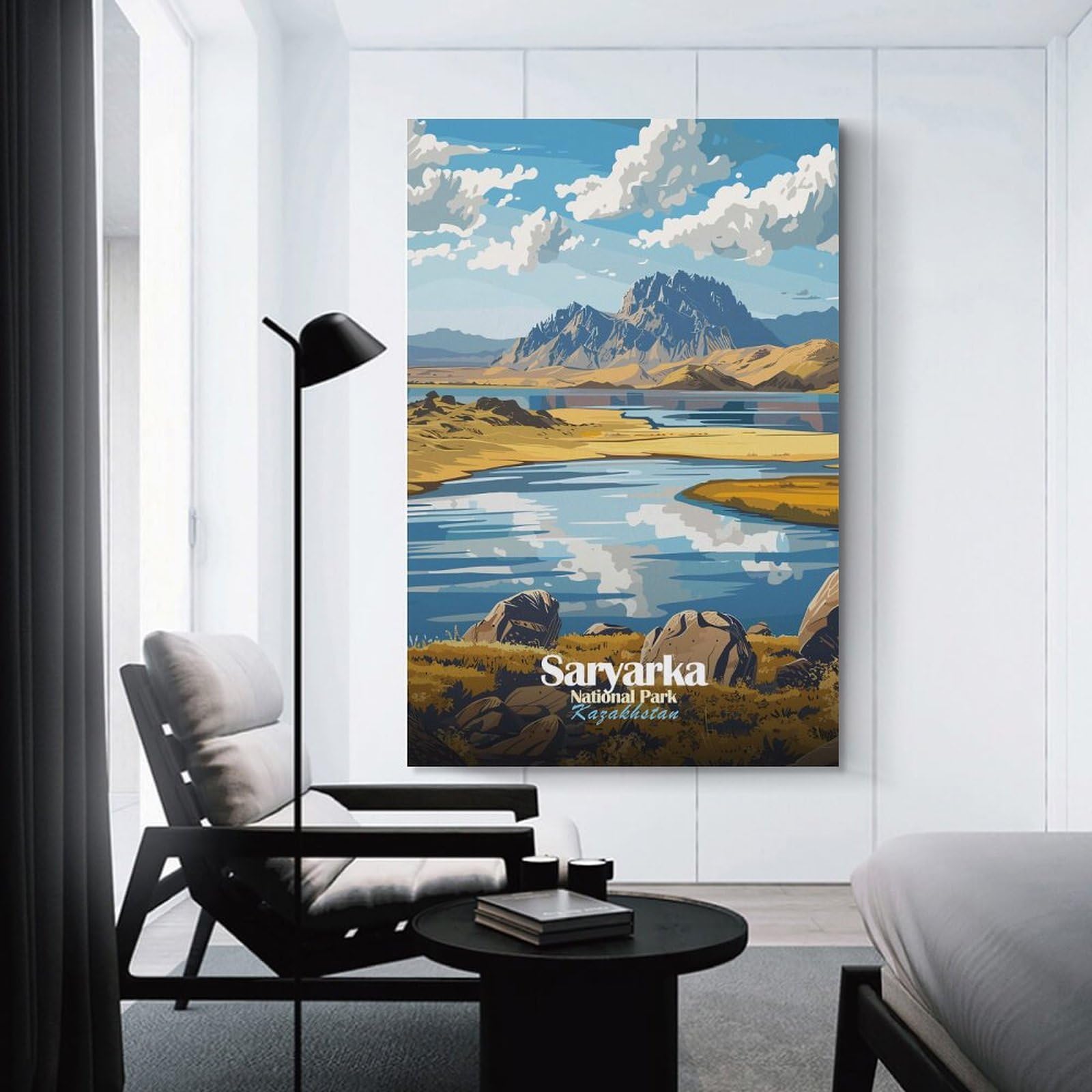 Junmoney Unframe-Style-2 Saryarka National Park, Kazakhstan Wall Picture Print, 24X36inch(60X90cm), For New Homes, Bedrooms Or Workspaces, Thoughtful Wall Decor For Art Lovers