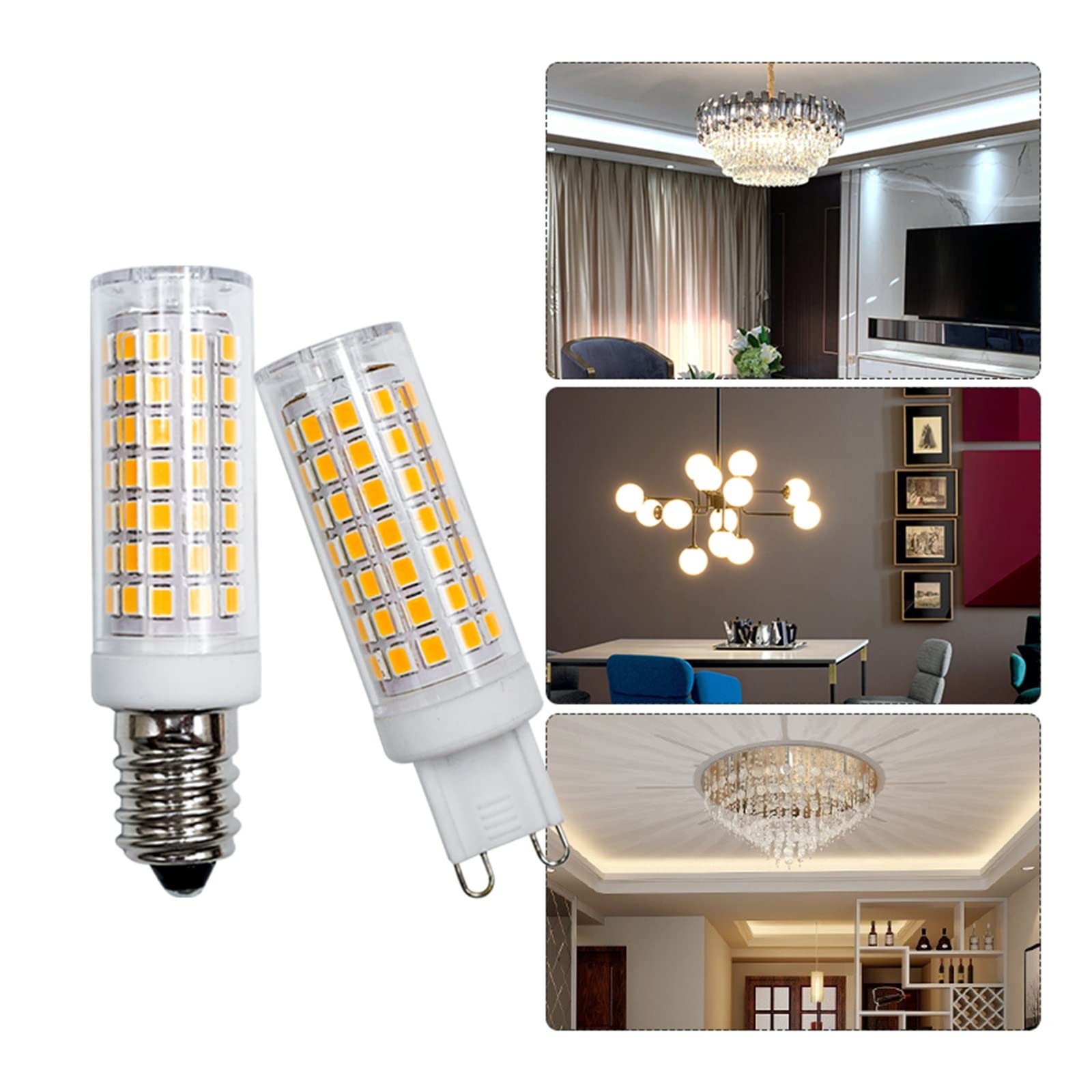 10 sztuk/partia G9 ściemnialna żarówka LED kukurydza E14 12W 110V 220V bez migotania lampa świeczki wymień 60W Halogen na oświetlenie żyrandola Lucky (Color : Cold- ­E14, Size : 220V - No-12W