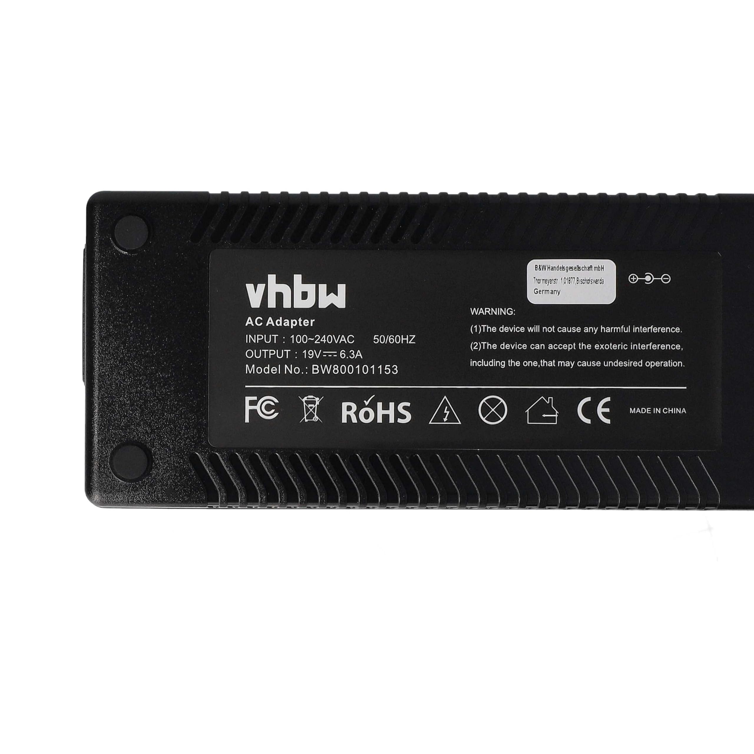 vhbw Fuente alimentación CA/CC Compatible con Toshiba Satellite P35-S6292