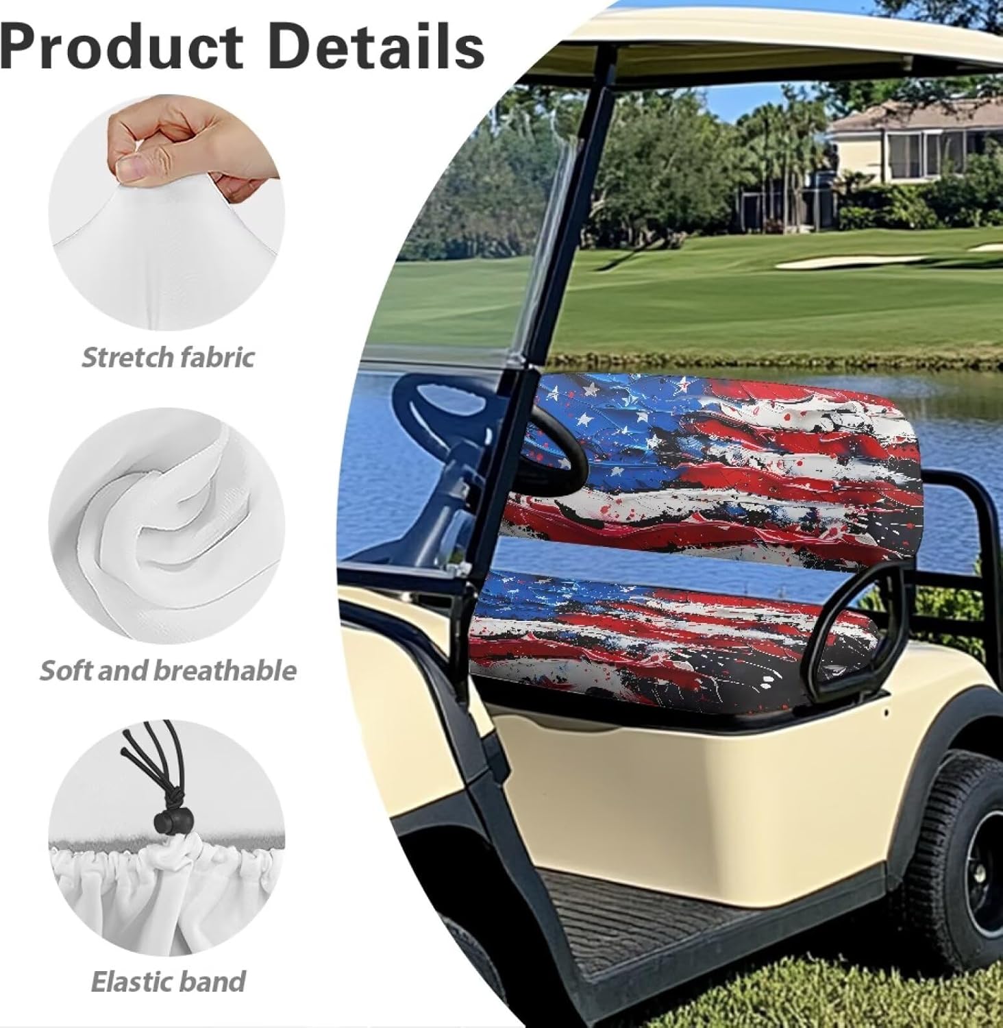 Golf Cart Seat Cover, Washable Golf Cart Seat Towel Blanket Cover 2 Passenger Club Car, Golf Cart Accessories