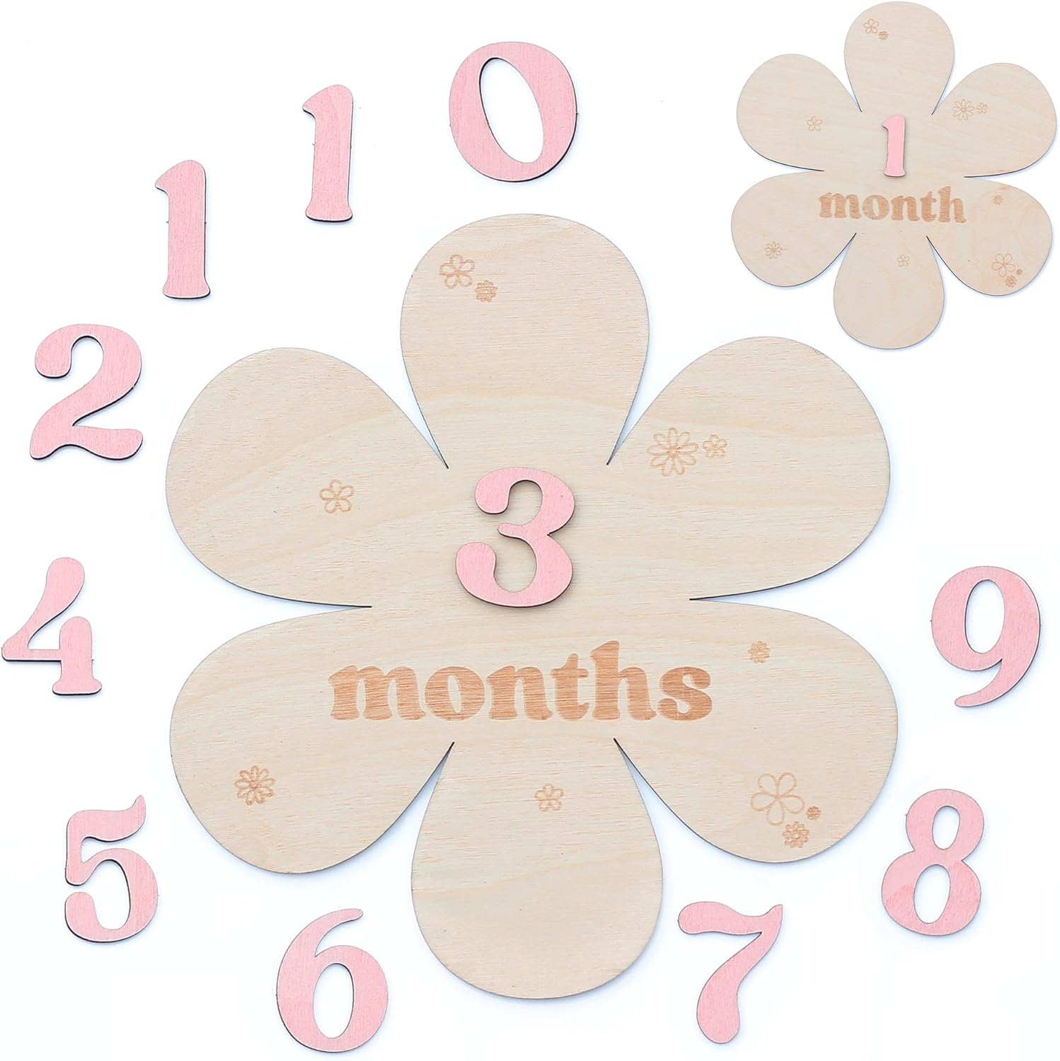 Tarjetas de hitos mensuales para bebés, discos de hitos mensuales de madera, accesorios de fotografía para recién nacidos para documentar el