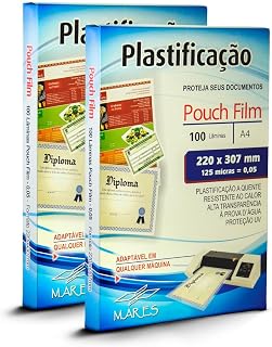 Kit 200un Polaseal A4 0,05mm Plástico para Plastificação