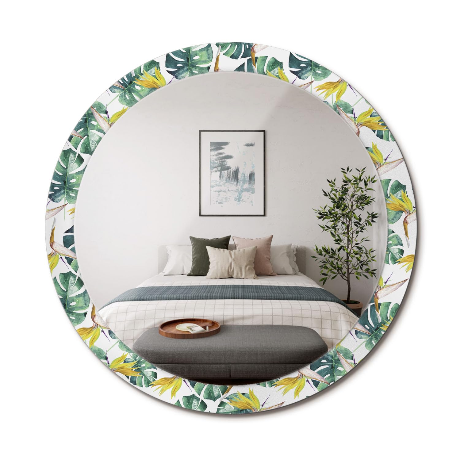 Miroir mural rond exotique pour illuminer et sublimer votre intérieur moderne