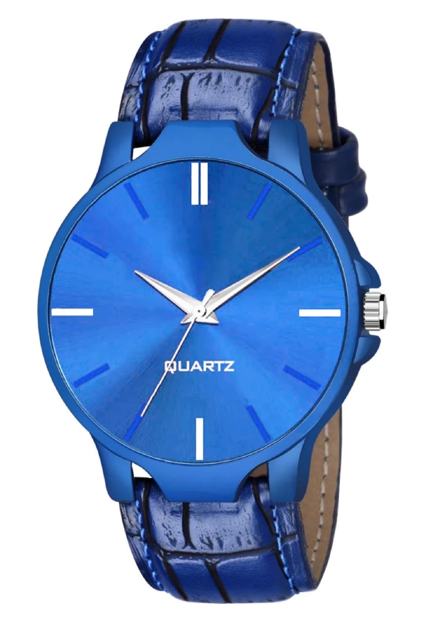 KIARVI GALLERY Analogue Black 4 Point Dial Leather Strap Boys and Mens Watches (Brown) (Blue) (B0CPT3DT77) Amazon Price History, Amazon Price Tracker