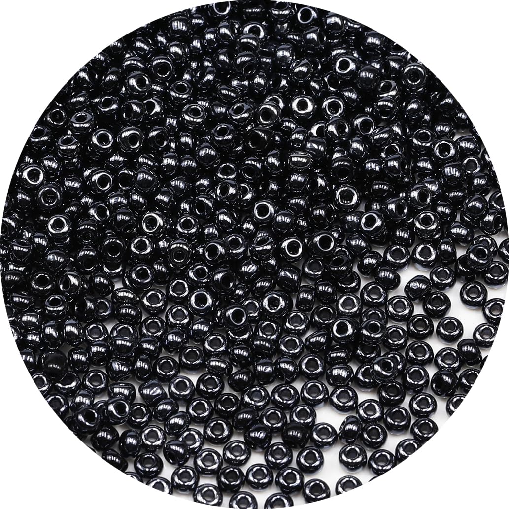 Bala&Fillic Black Pearl Color 4mm Seed Beads About 1200pcs/100Grams in Bag