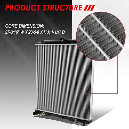 Miniatura 2 de DPI 2807 - Radiador de refrigeración de 1 fila de estilo de fábrica compatible con Frontier Pathfinder Xterra Suzuki Equator 4.0L 5.6L AT 05-18,