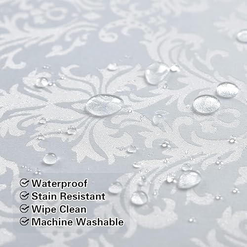 Miniatura 5 de SASTYBALE Servilletas de tela blanca de 20 x 20 pulgadas, juego de 4 servilletas de mesa de damasco de jacquard lavables para cocina, comedor,